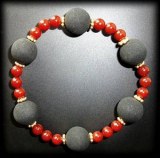 LAVA+CARNELIAN BRACELET 2(25gr/elastic)