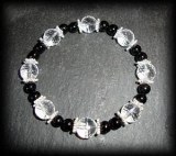 TOURMALINE+FACETED QUARTZ BRACELET(30gr/elastic)