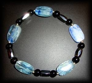 MAGNETIQUE DYSTHENE +TOURMALINE BRACELET ( 20gr/elastic)