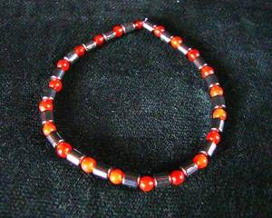 HEMATIT+CARNELIAN BRACELET 2( 10gr/elastic)