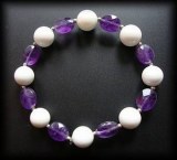 MAGNESITE+AMETHYSTE BRACELET 3 (20gr/elastic)