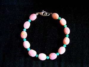 PINK OPALE+AMAZONITE BRACELET(15gr/clasp)