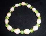 PEARL+PERIDOT BRACELET 2(15gr/elastic)