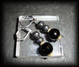 FACETED TOURMALINE+HEMATIT EARINGS(10gr/claps)