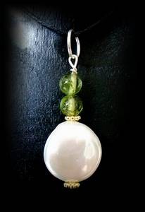 PEARL+TOURMALINE PENDANT ( 8gr/3cm)