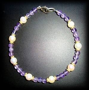 PEARL +AMETHYSTE BRACELET ( 12gr)