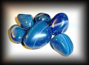 BLUE AGATE ROLLSTONE ( 12gr/2.3cm)