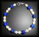 PEARL +LAPIS LAZULI BRACELET ( 20gr/)