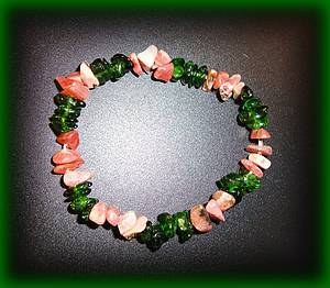 DIOPSIDE+RHODOCROSITE BRACELET(16gr/elastic)