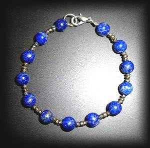 LAPIS LAZULI+CRYSTALS PYRITE BRACELET(18gr/clasp)