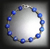 LAPIS LAZULI+CRYSTALS PYRITE BRACELET(18gr/clasp)