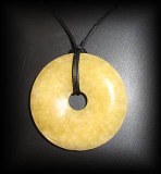 YELLOW CALCITE DONUT PENDANT(20gr/4cm)