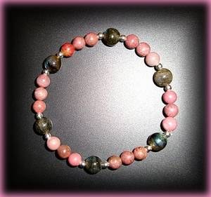 RHODONITE+LABRADORIT BRACELET ( 22gr/elastic)