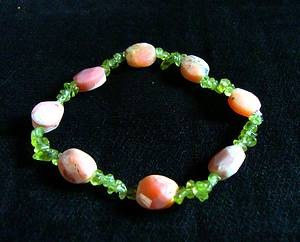 PINK OPALE+PERIDOT BRACELET(12gr/elastic)