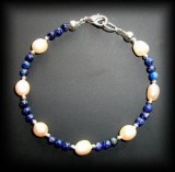 PEARL +LAPIS LAZULI BRACELET 2( 10gr/)