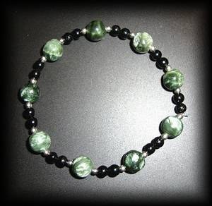 SERAPHINIT+TOURMALINE BRACELET(12gr/elastic)