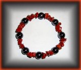 RED JASPER+HEMATIT BRACELET(35gr/elastic)