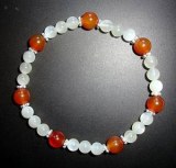 MONNSTONE+CARNELIAN BRACELET2(20gr/elastic)