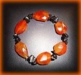 HEMATIT+CARNELIAN BRACELET ( 36gr/elastic)