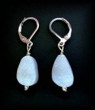 BLUE CALCEDONY CRYSTALS EARINGS(10gr)