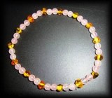 AMBER+PINK QUARTZ BRACELET(6gr/elastic)