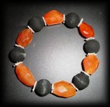 CARNELIAN +LAVA BRACELET(35gr/elastic)