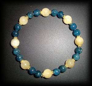 YEMMOW CALCIT+BLUE APATIT BRACELET(20gr/elastic)