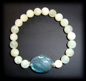 MOONSTONE+LABRADORITE BRACELET 2(25gr/elastic)