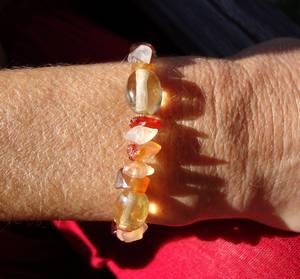 CITRINE+CARNELIAN BRACELET(20gr/elastic)