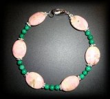 RHODOCROSITE+MALACHITE BRACELET ( 20gr/claps)