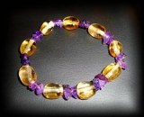 CITRINE+AMETHYSTE BRACELET (20gr/elastic)