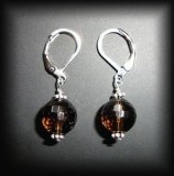 FACETED SMOKED QUARTZ EARINGS(6gr)