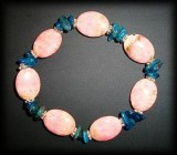 RHODOCROSITE+BLUE APATIT BRACELET( 20gr/elastic)