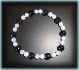 GARNET+FACETED BLUE CALCEDONY BRACELET ( 20gr/elastic)