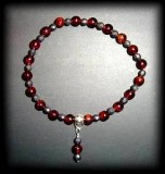 FACETED HEMATIT+GARNET BRACELET(15gr/elastic)