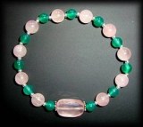 PINK QUARTZ+AGATE BRACELET2(15gr/elastic)