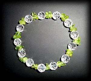 FACETED QUARTZ+PERIDOT BRACELET(14gr/elastic)