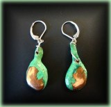 NATIVE COPPER+CHRYSOCOLLA EARINGS(22gr)