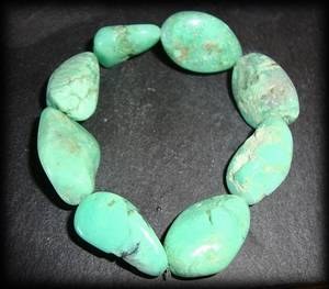 BIG PEBBLES CHRYSOPRASE BRACELET(45gr/elastic)