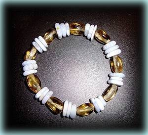 REAL CITRINE+BLUE CALCEDONY BRACELET(32gr/elastic)