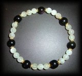 OBSIDIAN+MOONSTONE BRACELET(20gr/elastic)