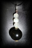 OBSIDIAN+MOONSTONE PENDANT(15gr/3.5cm)