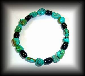 TURQUOISE+TOURMALINE BRACELET 2( 18 gr/elastic)