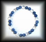 DUMORTIERITE BRACELET+QUARTZ(10 gr/elastic)