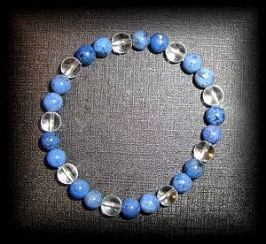 QUARTZ +DUMORTIERITE BRACELET(15 gr/elastic)