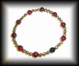 GARNET +PYRIT CRYSTALS BRACELET 2( 15 gr/elastic)