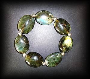 LABRADORITE BRACELET PEBBLE( 50gr/elastic)