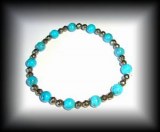 TURQUOISE PYRIT BRACELET ( 15gr/elastic)