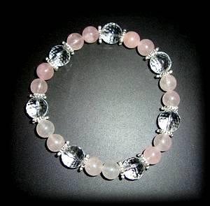 BRACELET QUARTZ ROSE+QUARTZ FACETTE2(34gr/élastique) cristal-passion