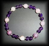 BRACELET LEPIDOLITE+AMETHYSTE(18gr/élastique)